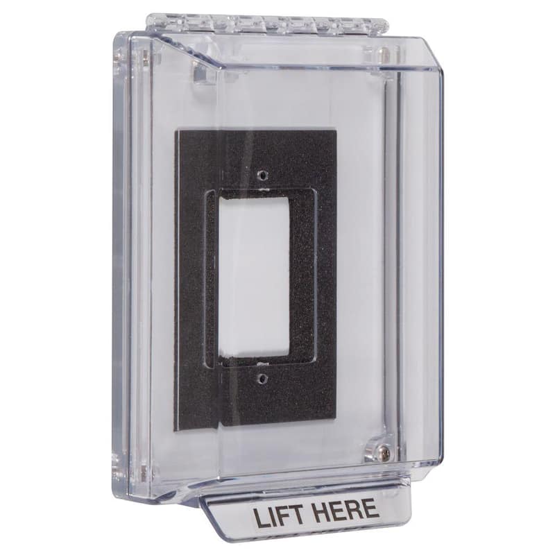 1-1/4 in. Universal Stopper Low Profile with Back Plate and Flush Devices - Clear